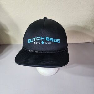 Dutch Bros Coffee Logo Rope Strapback Trucker Hat Cap Foam Baseball Black